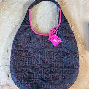 NWT Hello Kitty Sanrio Large Quilted Puffer Hobo Shoulder Tote Bag with Charms